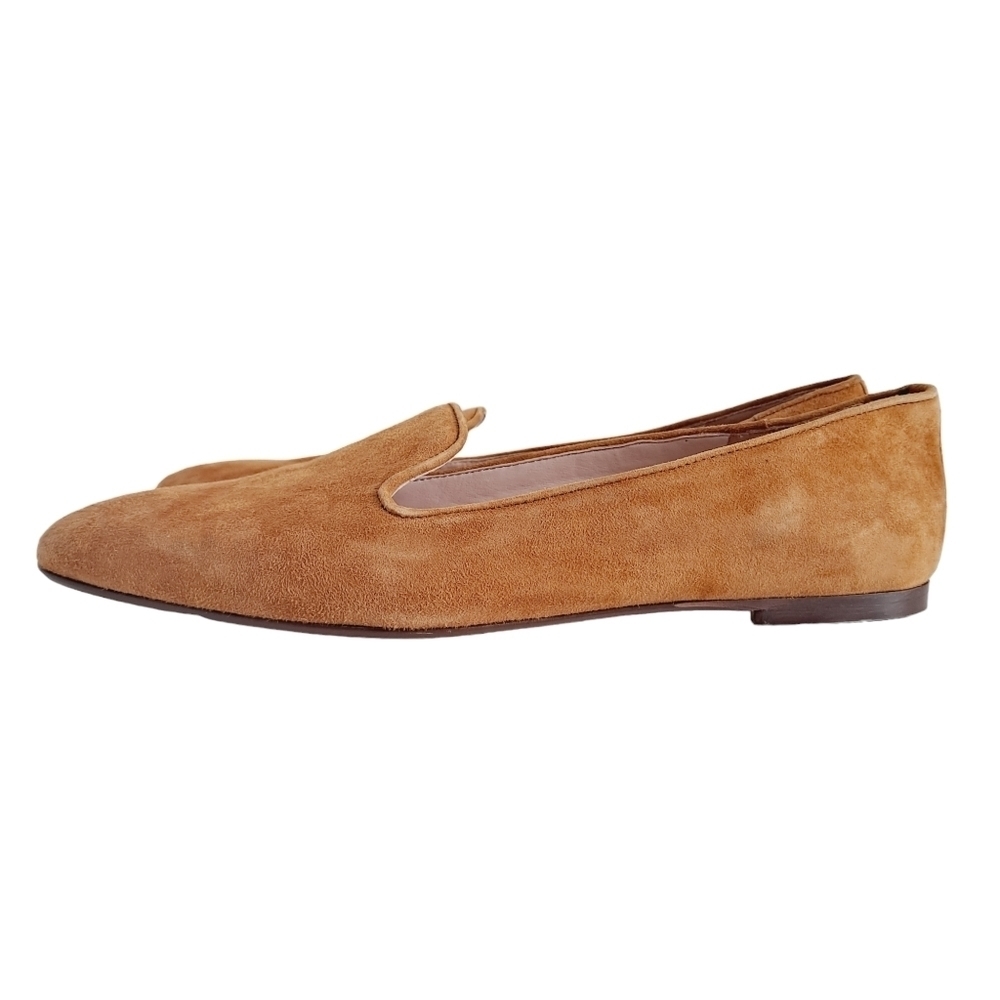 SOLD J. Crew women's Suede Smoking slip on camel tan loafer shoes size 8 - Picture 6 of 15
